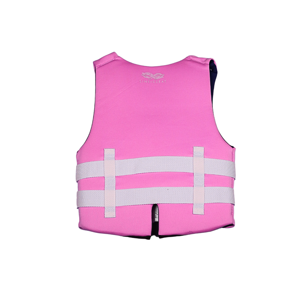 Line + Cleat United States Coast Guard Approved Stylish Children's Life Jacket PFD life vest Child 50-90 lbs Pink youth kids