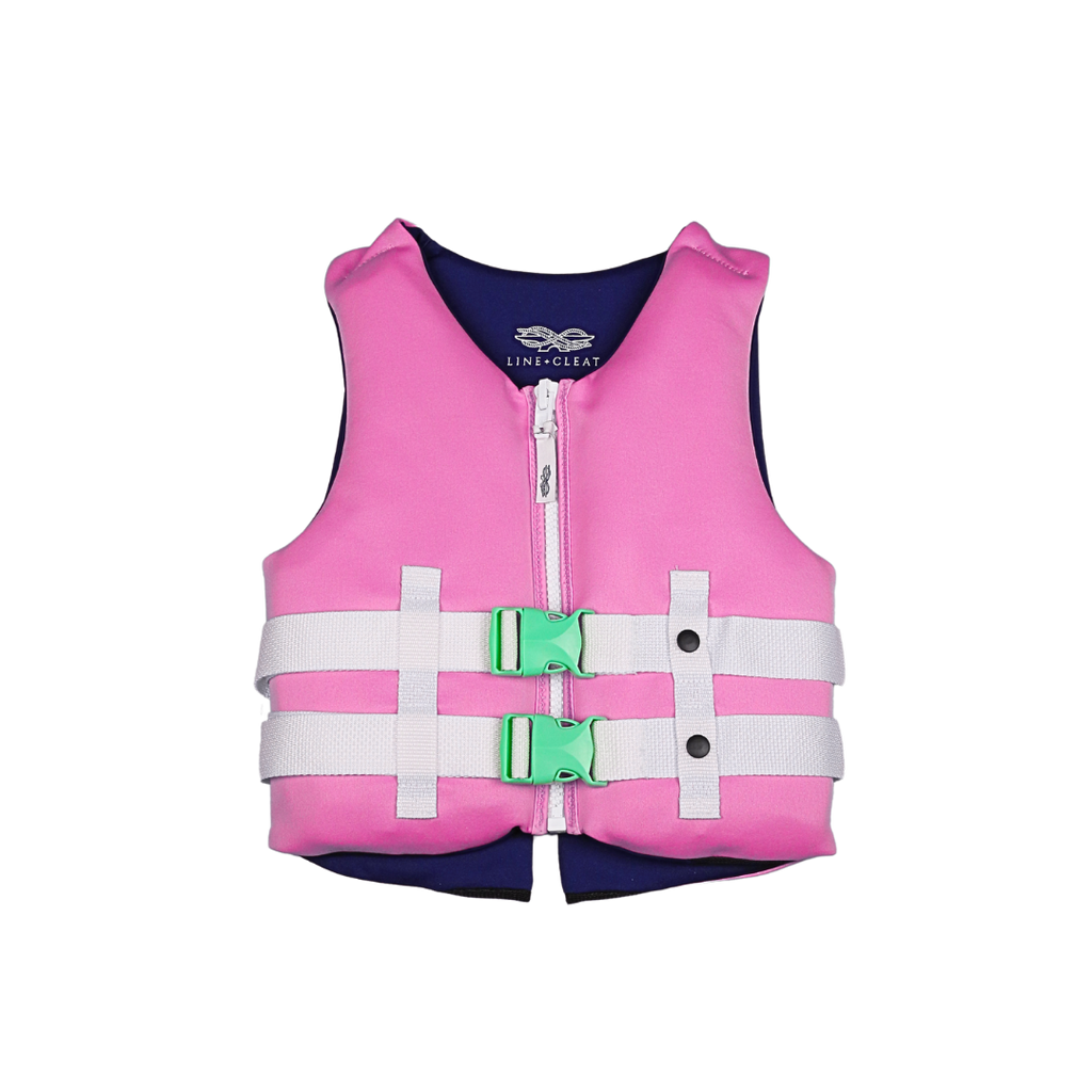 Line + Cleat United States Coast Guard Approved Stylish Children's Life Jacket PFD life vest Child 50-90 lbs Pink youth kids