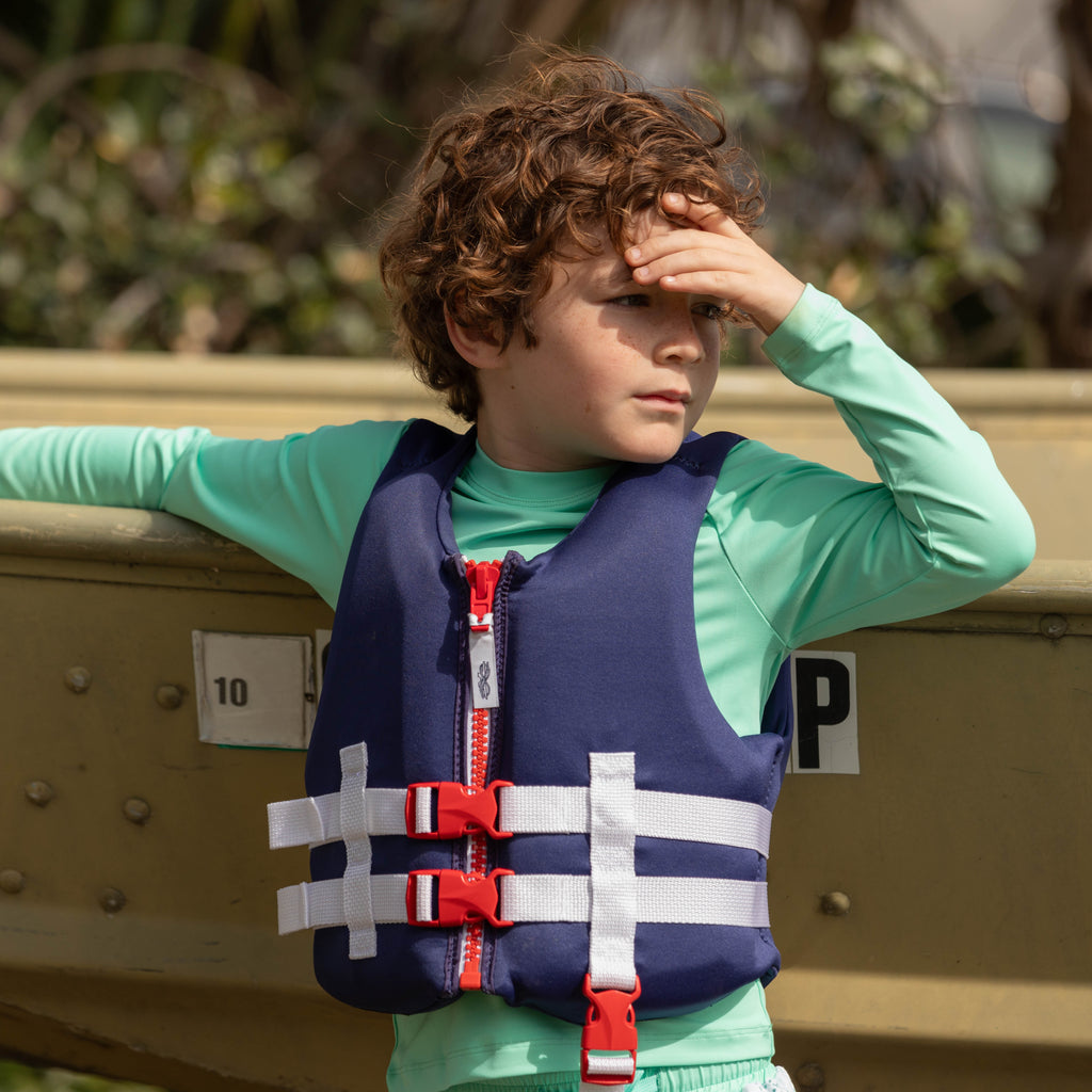 Line + Cleat United States Coast Guard Approved Preppy Children's Life Jacket Life Vest PFD Infant 30-50 lbs Navy kids toddler classic