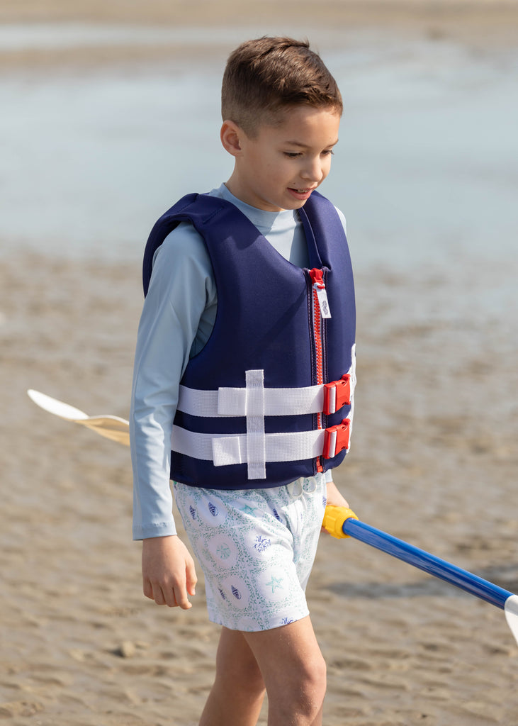 Line + Cleat United States Coast Guard Approved Stylish Children's Life Jacket PFD life vest Child 50-90 lbs Navy youth kids